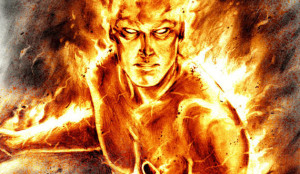 Johnny Storm (a k a The Human Torch) in The Fantastic Four comics and movie adaptations. ©Marvel Comics, all rights reserved.